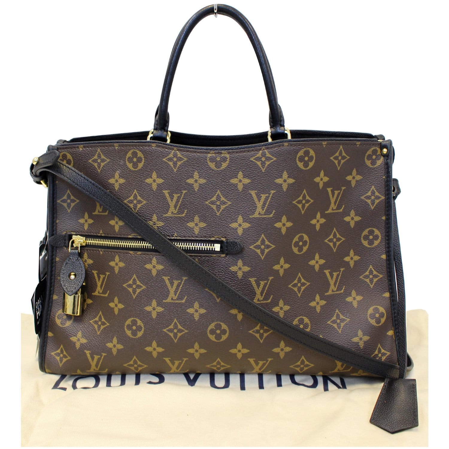 LOUIS VUITTON Popincourt MM Monogram Canvas Shoulder Bag Brown/Noir-US