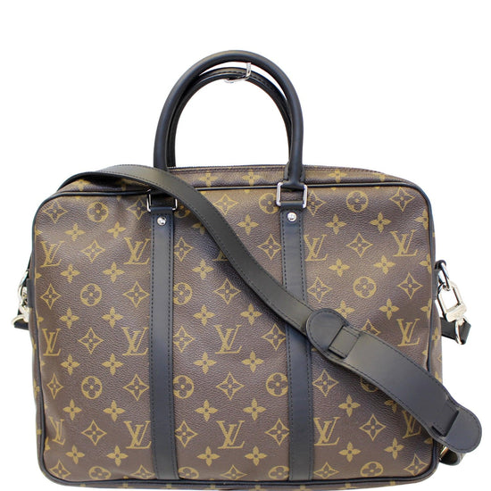 Porte documents voyage leather handbag Louis Vuitton Black in Leather -  35502393