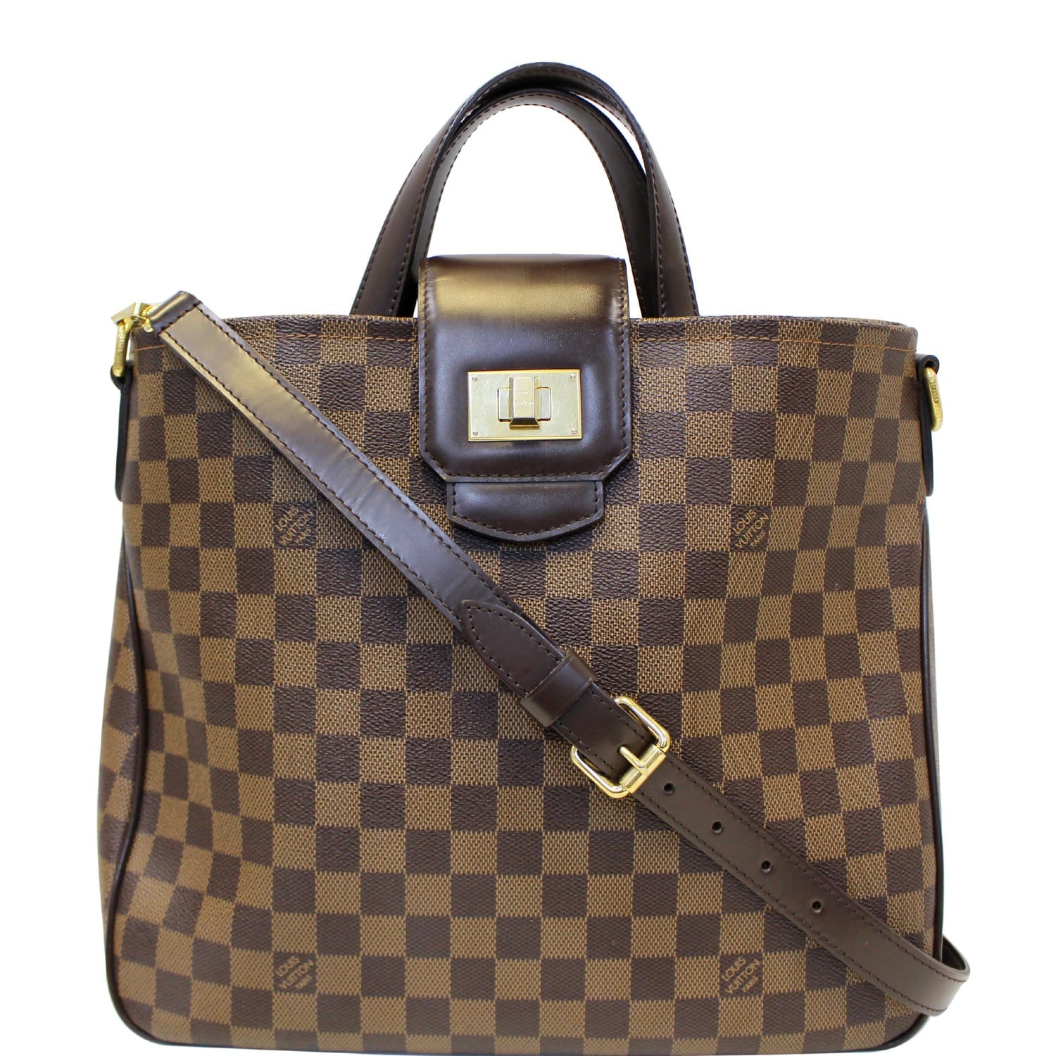 Louis Vuitton, Alma BB Damier plain, brown-checked rubbe…