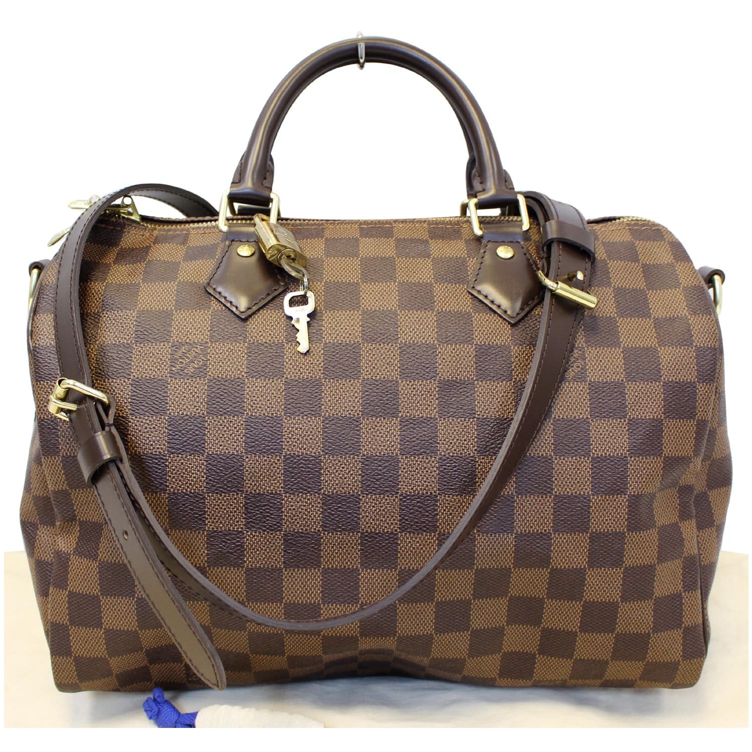 LOUIS VUITTON Speedy 30 Bandouliere Damier Ebene Shoulder Bag Brown-US