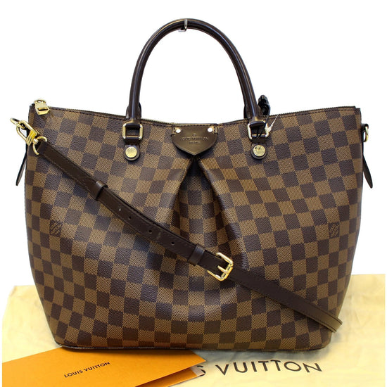 Authentic Louis Vuitton Damier Ebene Canvas Siena mm Handbag