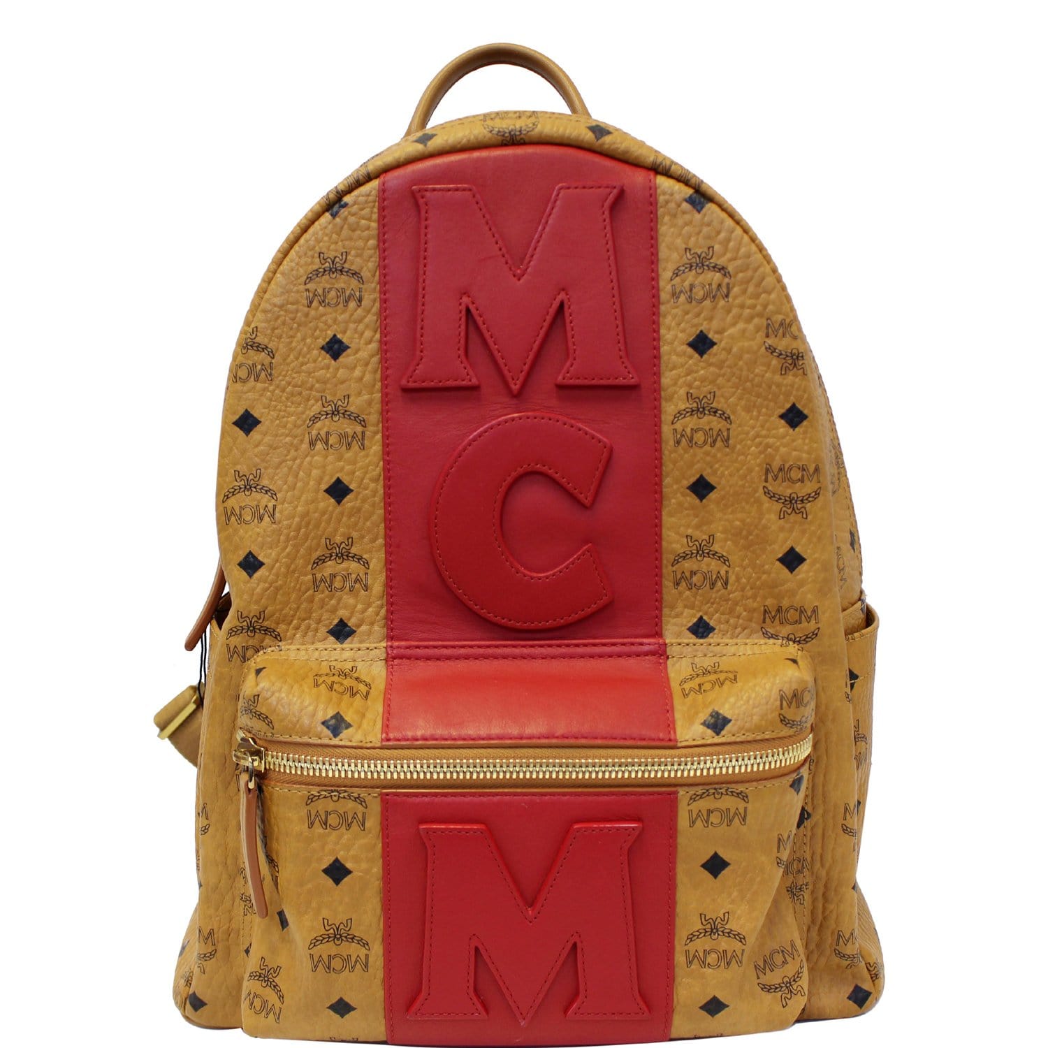 MCM, Bags, Authentic Red Mcm Back Pack With Black Mcm Logo