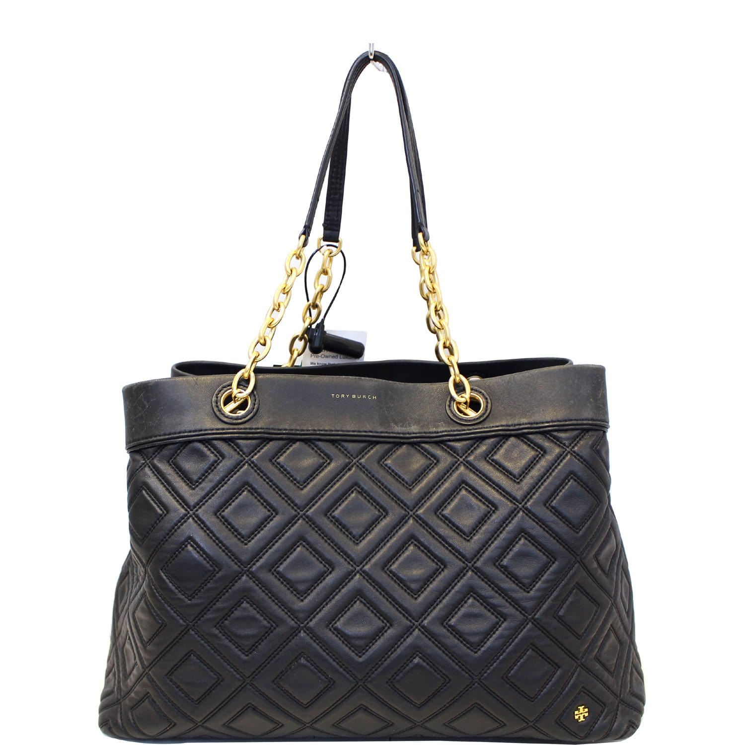 Sold at Auction: Tory Burch Black Leather Tote Handbag / Purse