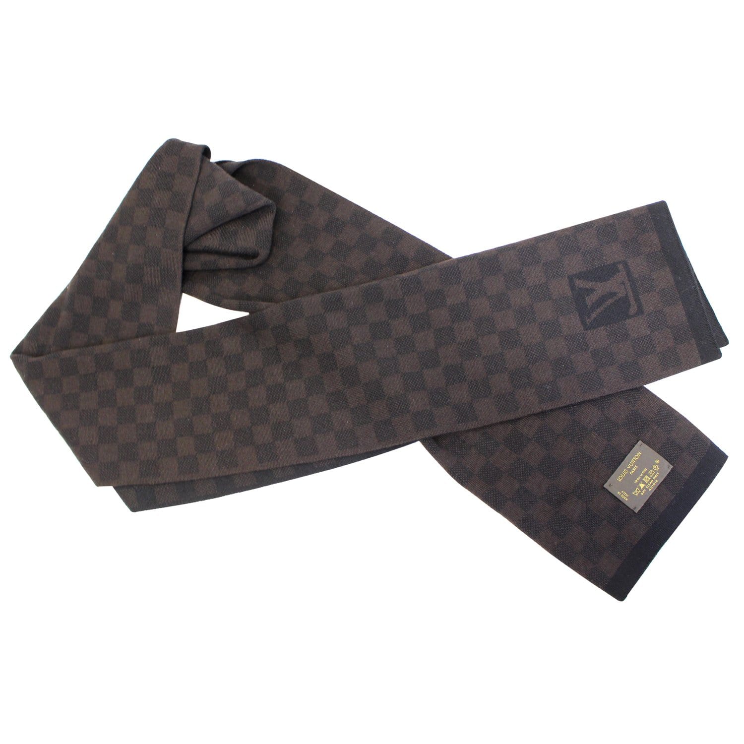 Louis Vuitton Damier Stole Scarf Wool Petit Brown