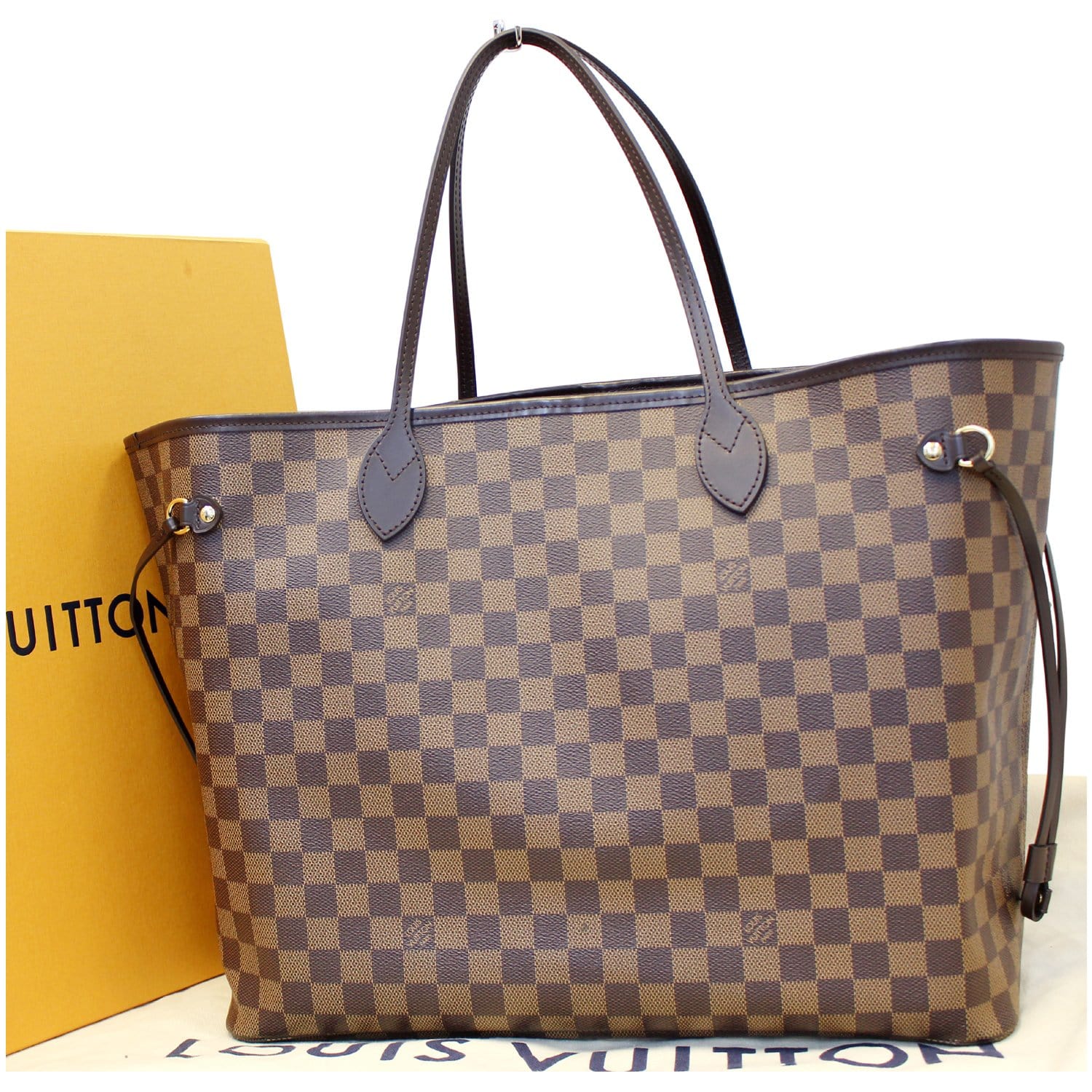 LOUIS VUITTON Neverfull GM Damier Ebene Tote Shoulder Bag-US