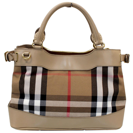 Burberry Bridle House Check Small Hepburn Tote Bag Beige