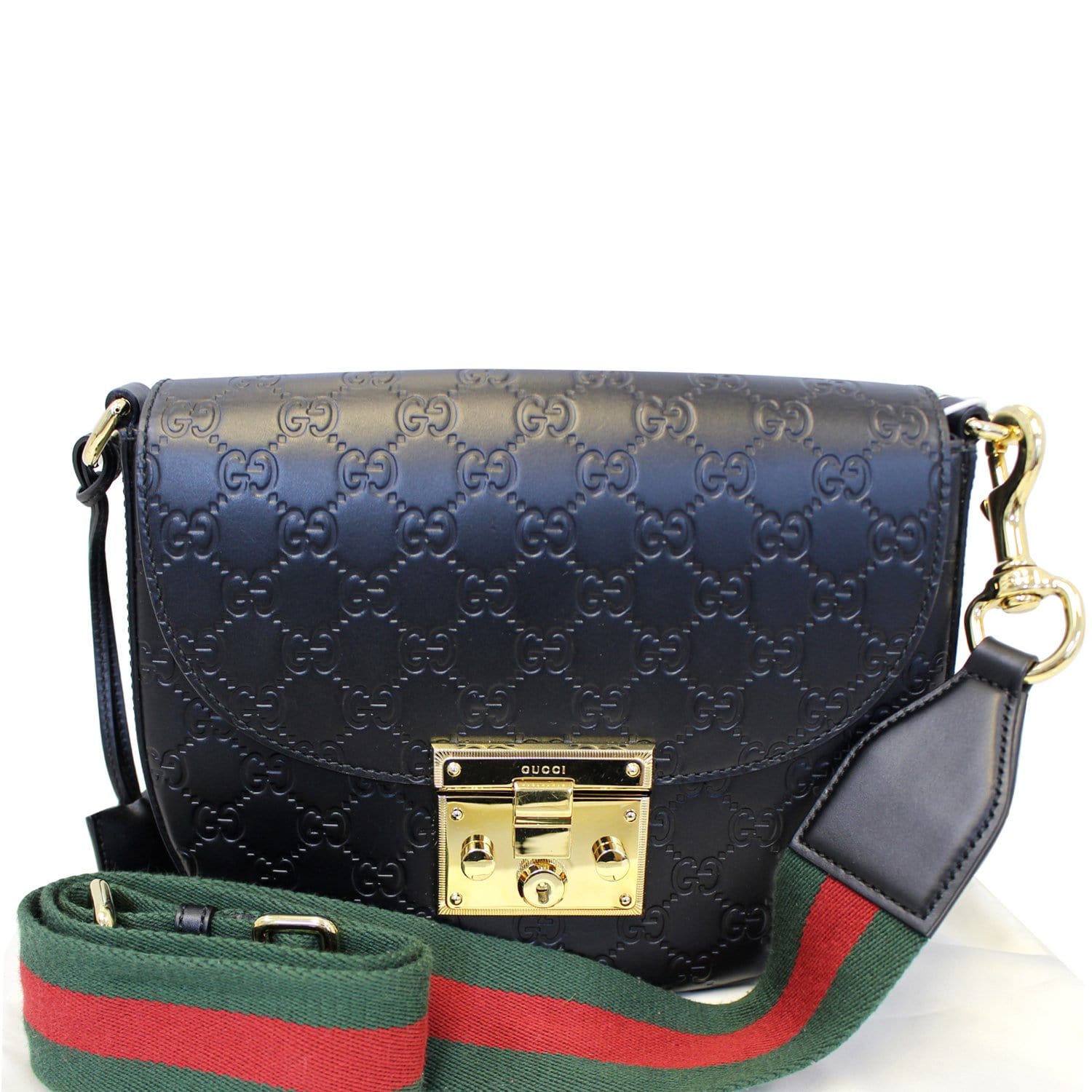 padlock gucci signature leather shoulder bag