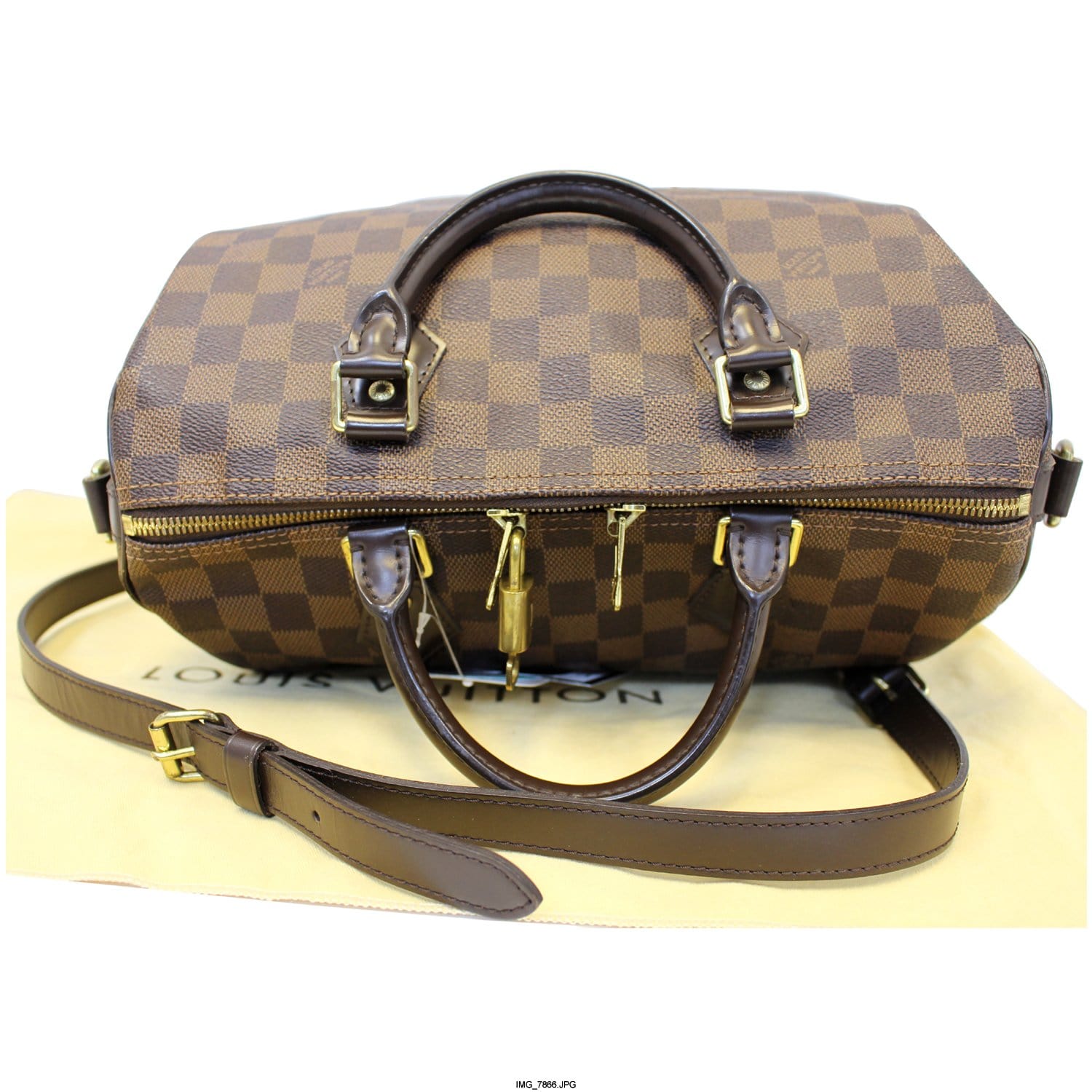 LOUIS VUITTON Speedy 30 Bandouliere Damier Ebene Shoulder Bag-US