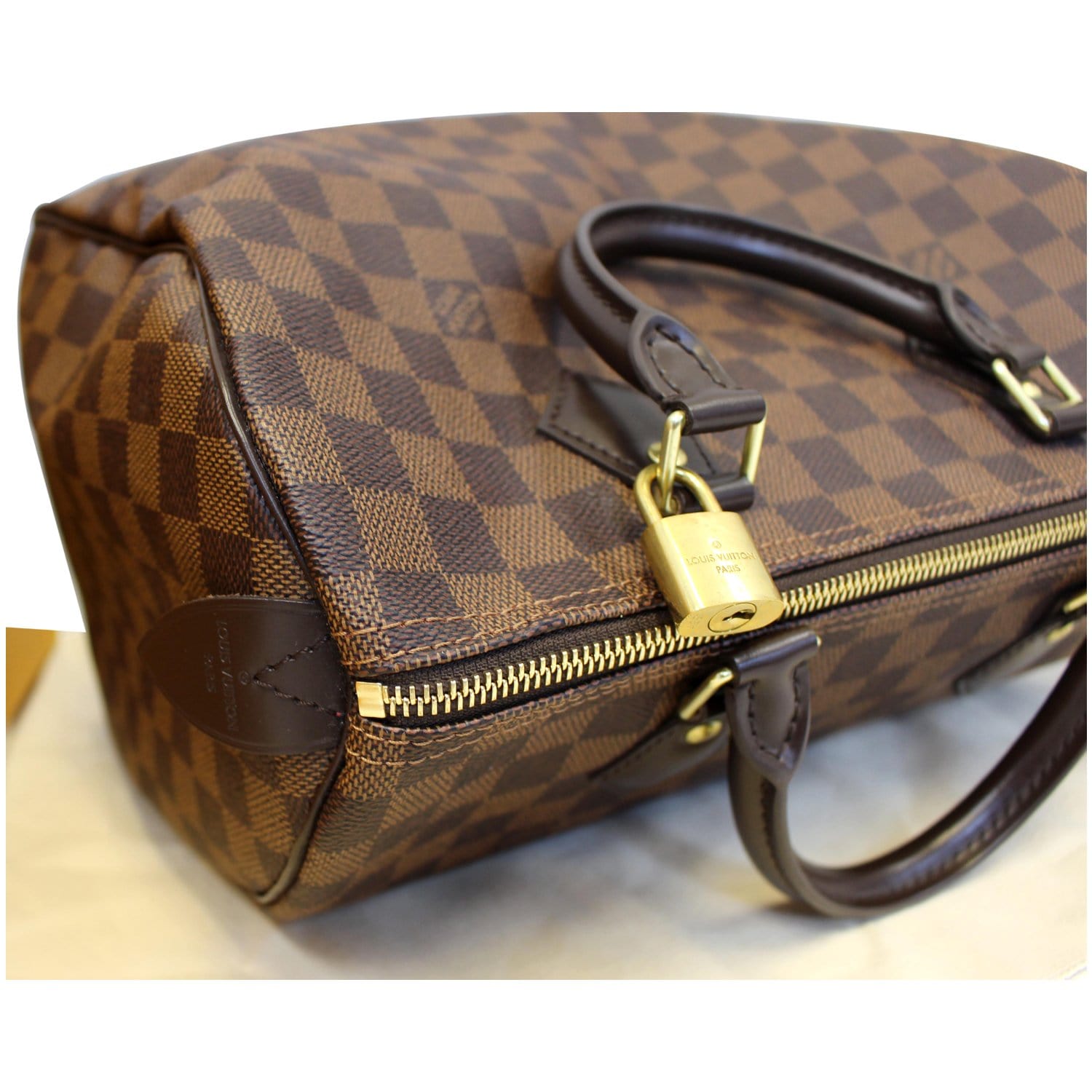 LOUIS VUITTON Speedy 30 Damier Ebene Satchel Bag Brown-US