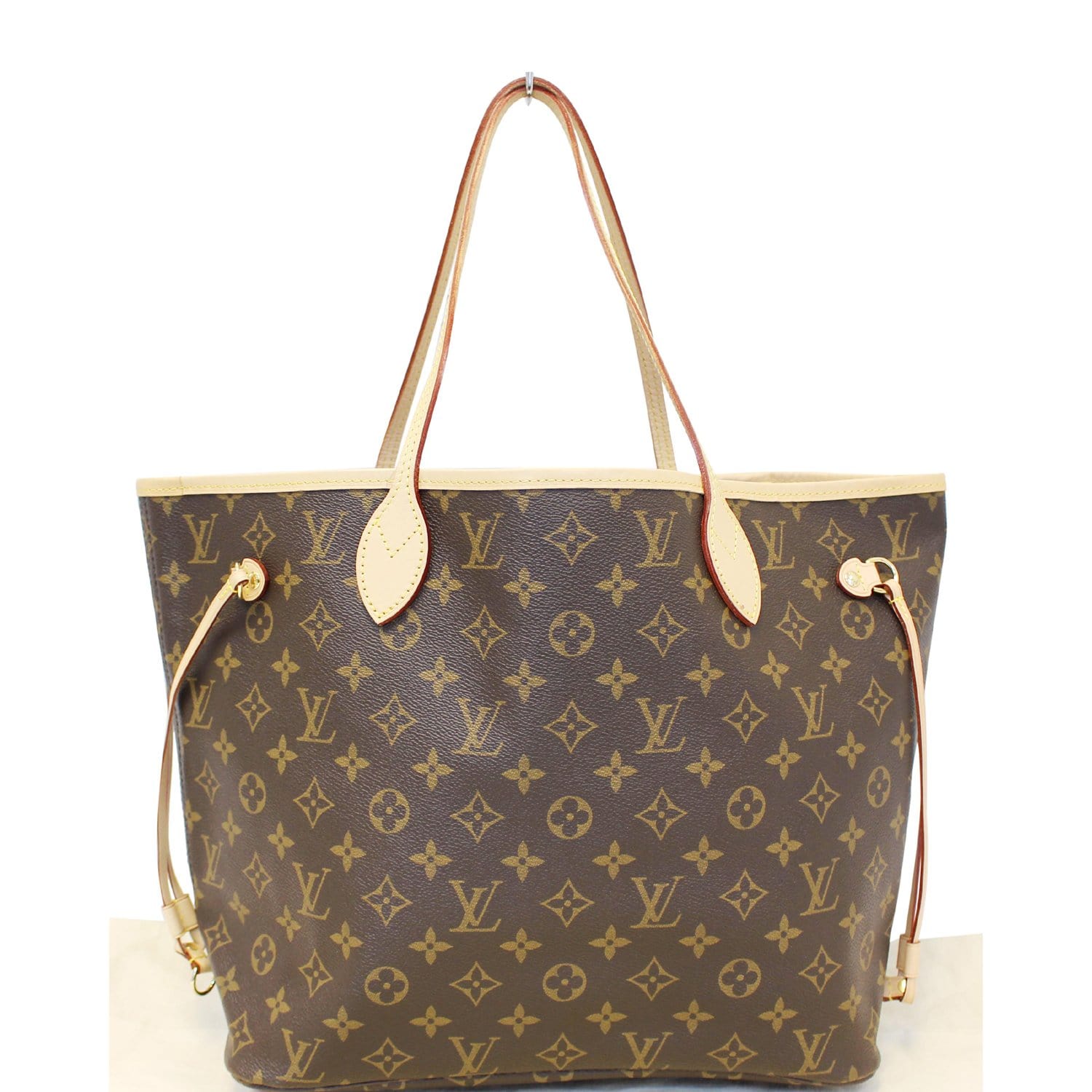 Canvas LV Neverfull Tote Bag in Brown with Pouch for Women and Girls