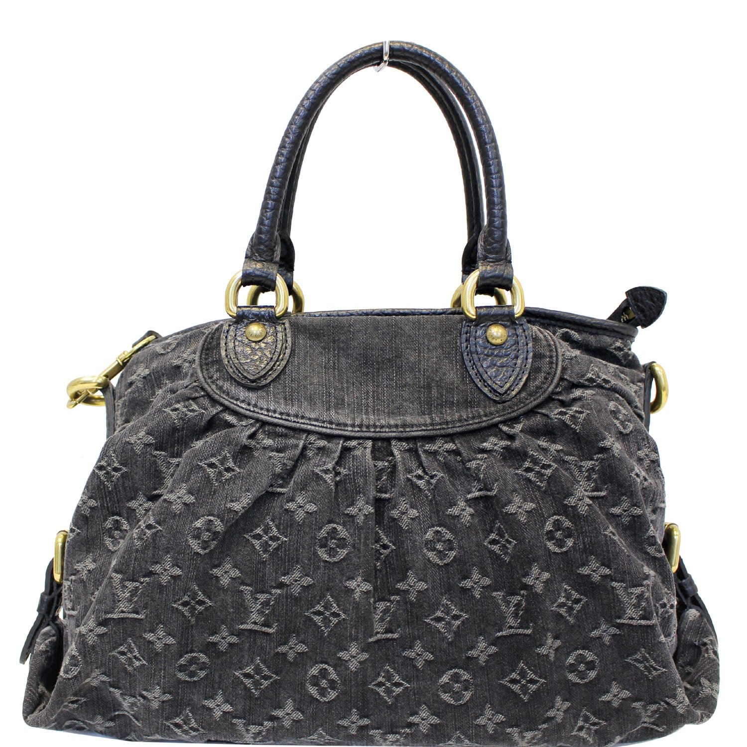 LOUIS VUITTON Cabby GM Monogram Mini Lin Shoulder Bag Black