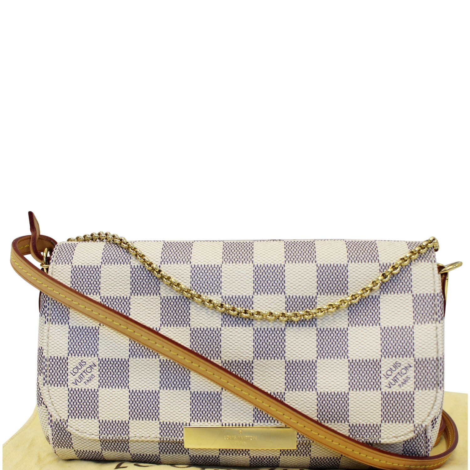 LOUIS VUITTON Favorite PM Damier Azur Crossbody Bag White