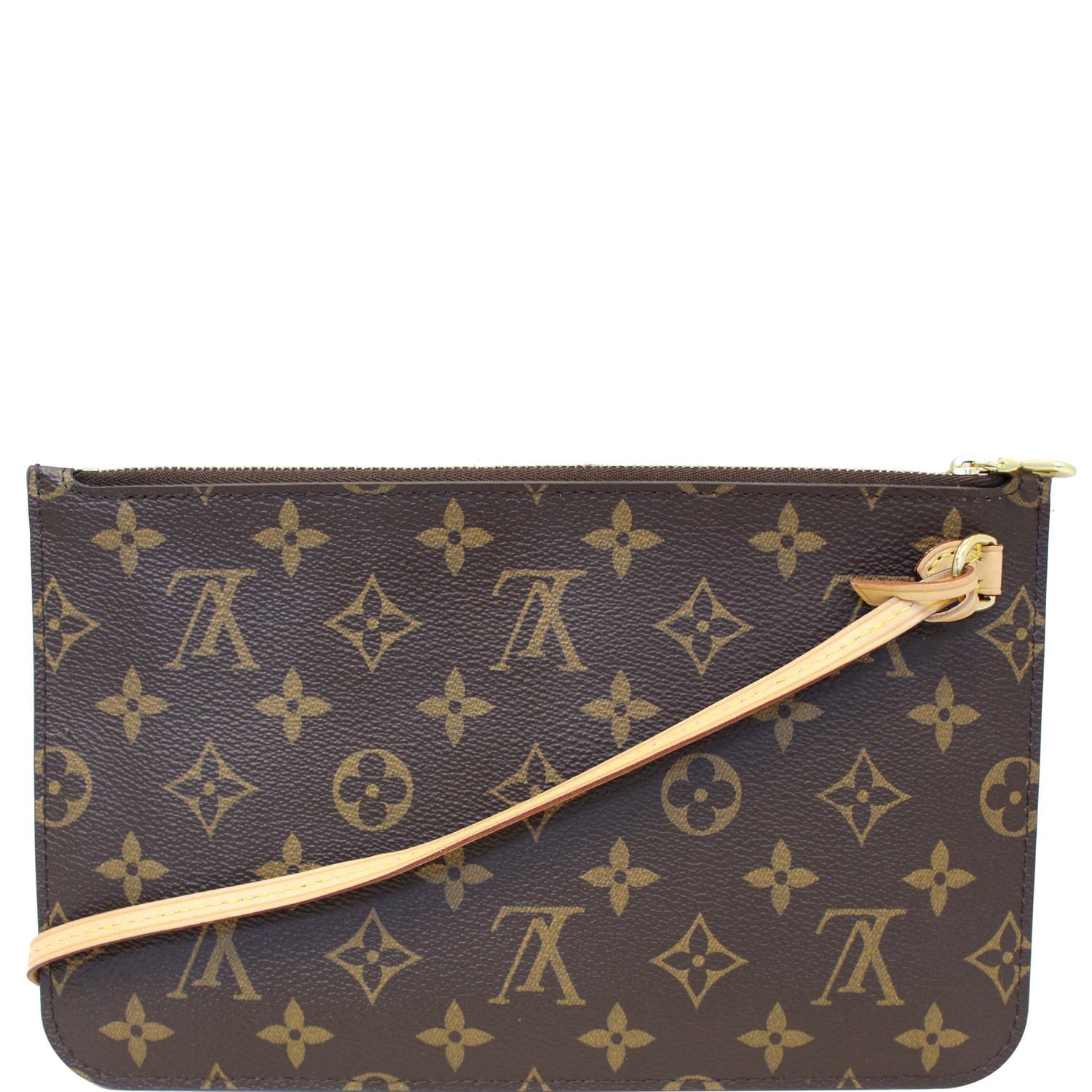 Louis Vuitton Neverfull Wristlet Pouch Monogram Yellow in Monogram Coated  Canvas with Gold-tone - US