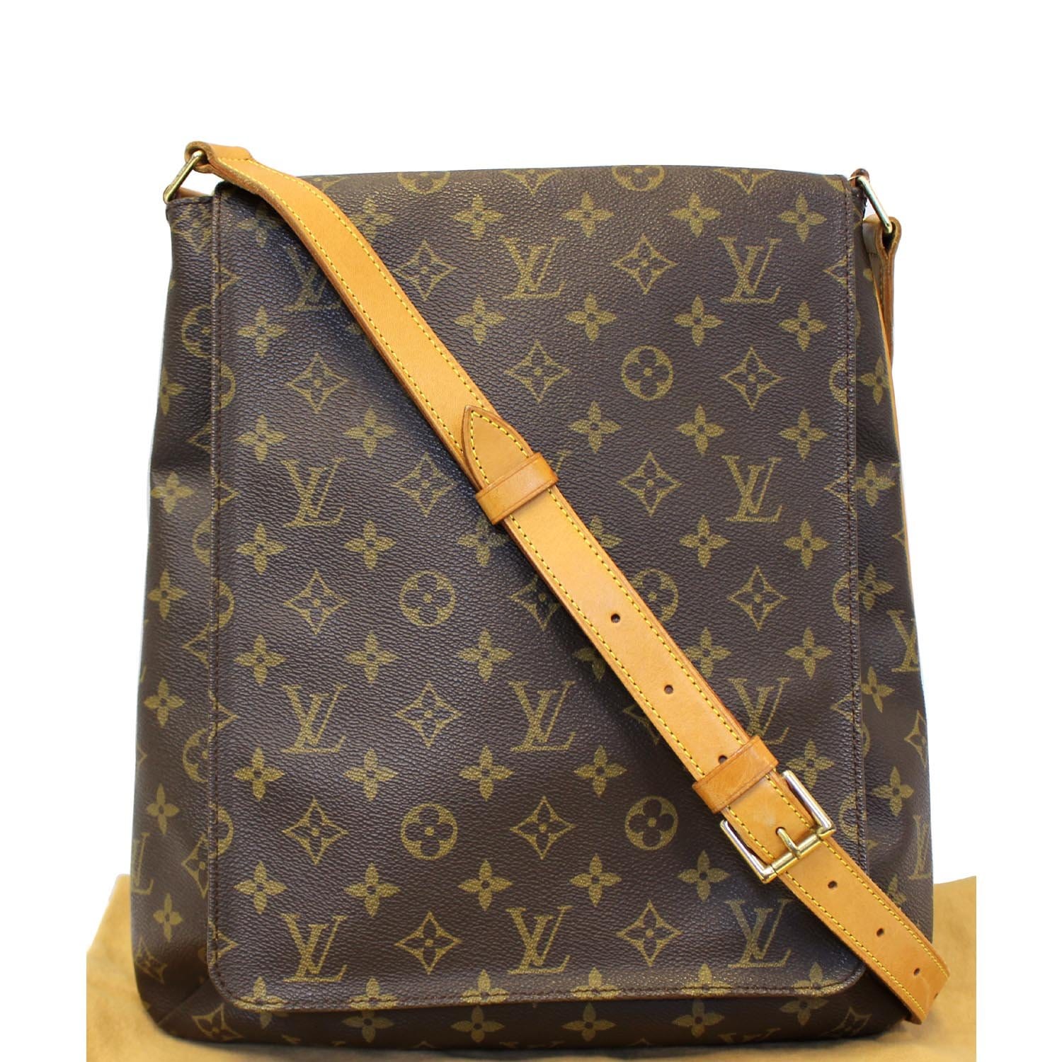 Musette Salsa Crossbody bag in Monogram coated canvas, Gold Hardware