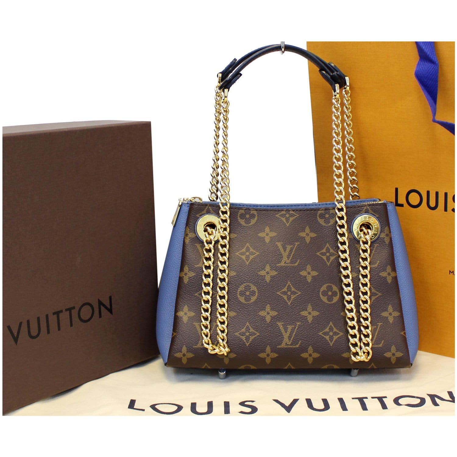 Louis Vuitton Clutch Pallas Monogram Marine Bleu in Canvas/Cowhide with  Gold-tone - US