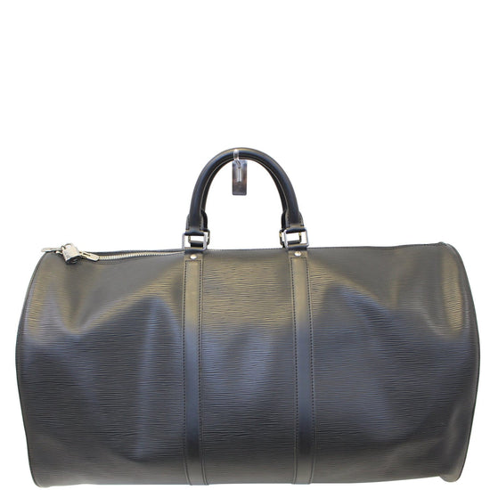 Authentic Louis Vuitton Black Epi Leather Keepall 55 Travel Duffle Bag –  Paris Station Shop