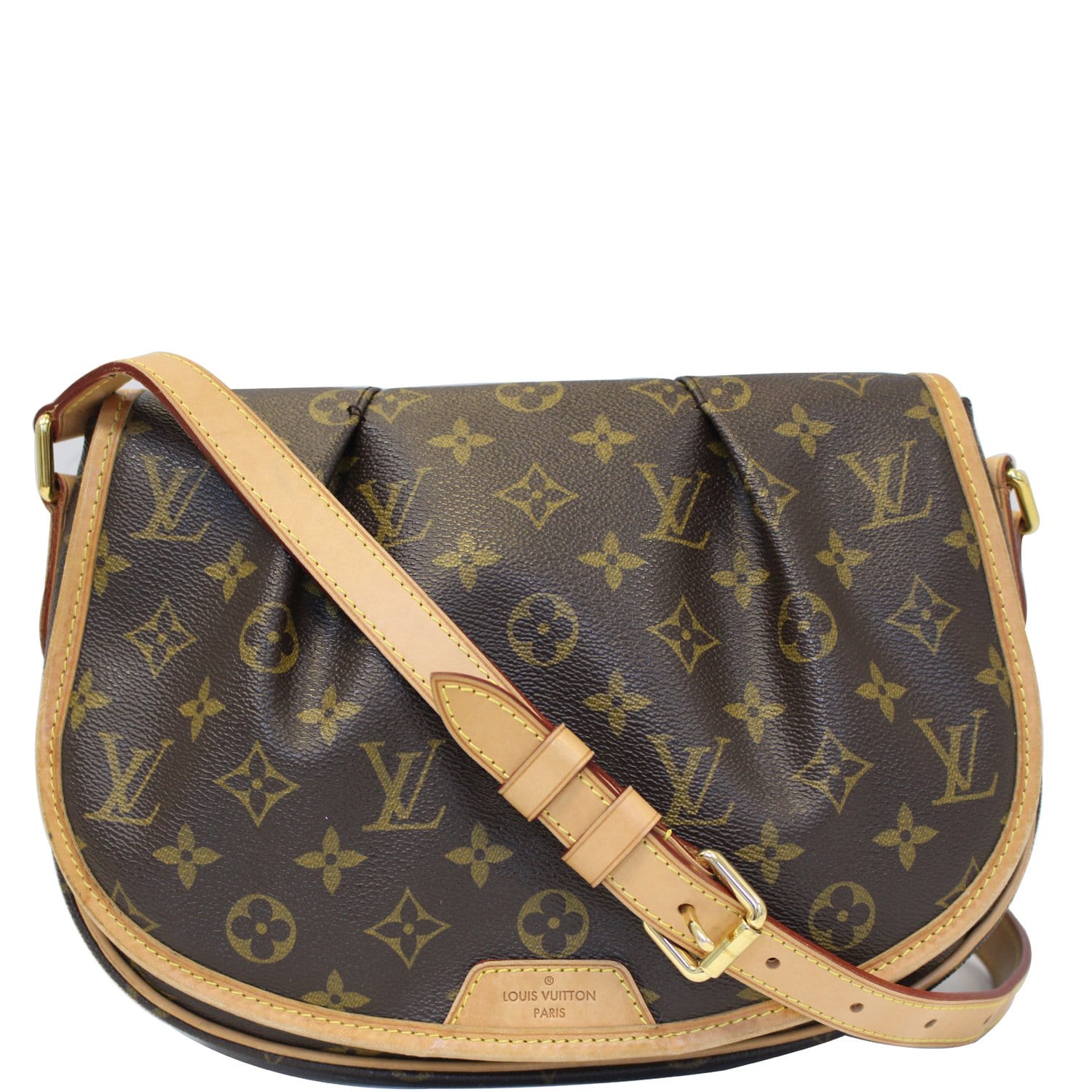 AUTH LOUIS VUITTON MENILMONTANT PM MONOGRAM CANVAS MESSENGER FLAP CROSSBODY  BAG