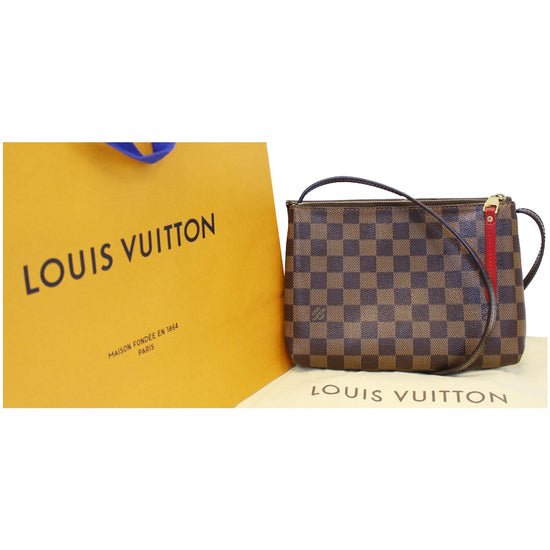 LOUIS VUITTON Twice Pochette Damier Ebene Crossbody Bag Brown-US