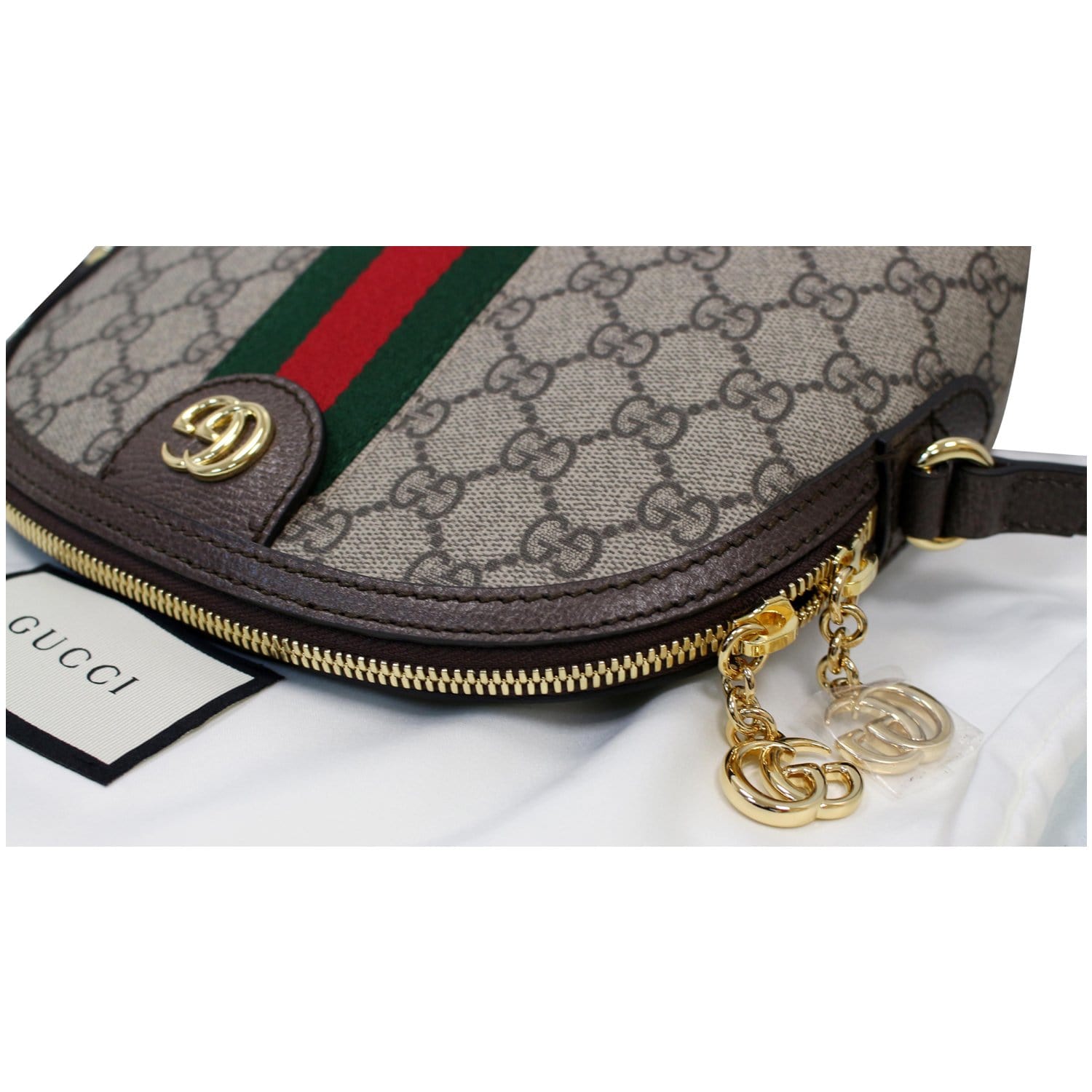 GUCCI Ophidia GG Supreme Canvas Small Shoulder Bag Beige 499621-US