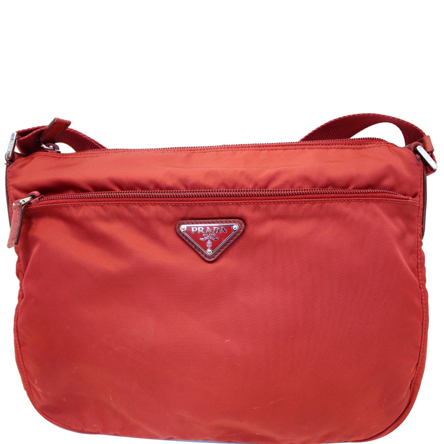 Prada Nylon Crossbody - Large Red Prada Bag With Long Strap