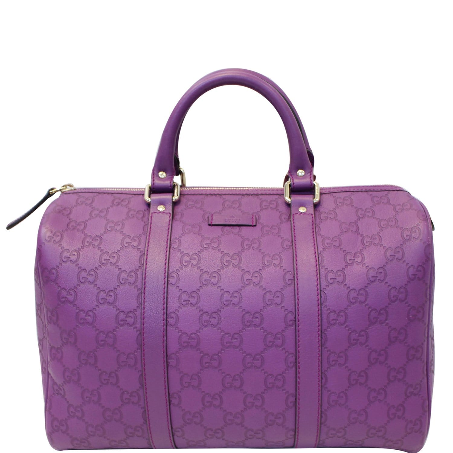 GUCCI Medium Joy Guccissima Leather Boston Bag Purple 265697-US