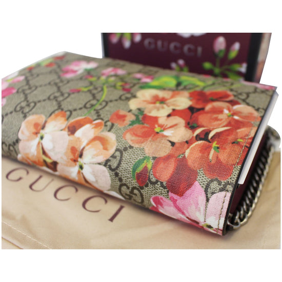 Gucci // Brown & Multicolour Blooms Monogram Wallet On Chain – VSP  Consignment