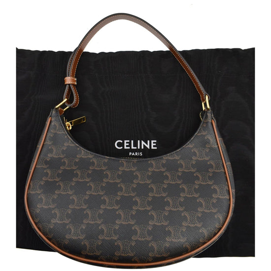 Celine Ava bag brown triomphe canvas and leather