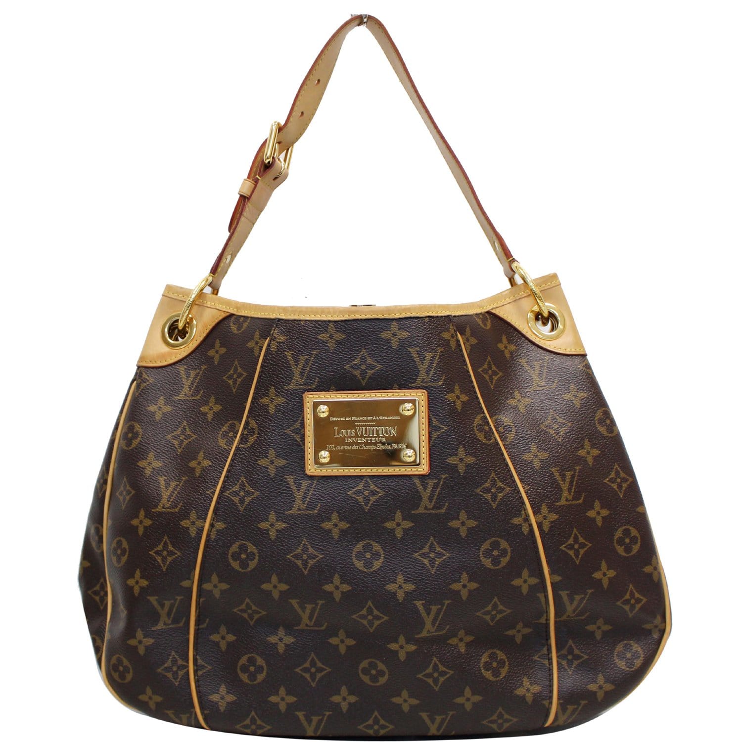 Galliera cloth handbag Louis Vuitton Brown in Cloth - 32707229