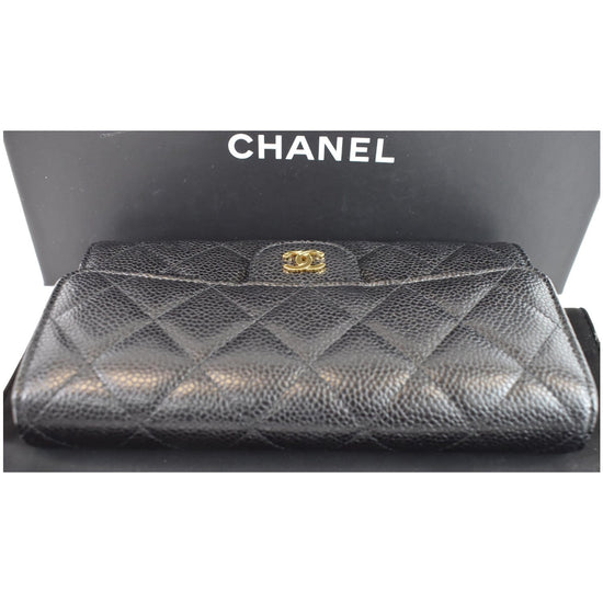 CHANEL Caviar Quilted Large Flap Wallet Burgundy 1293157