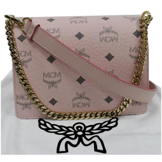 Mcm Millie Visetos Crossbody Bag In Powder Pink