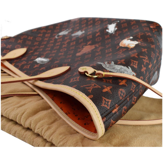 LOUIS VUITTON Catogram Neverfull MM Marron 1223453