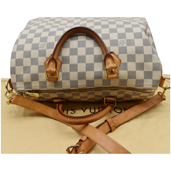 Louis Vuitton Damier Azur Speedy Bandouliere 30 Made in USA White N41001 Women's Handbag