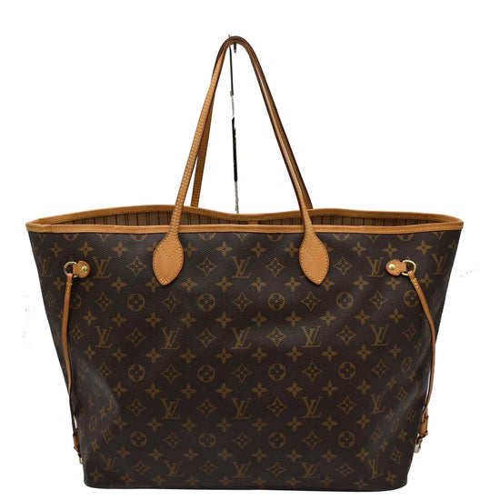 Neverfull cloth tote Louis Vuitton Brown in Cloth - 36601587