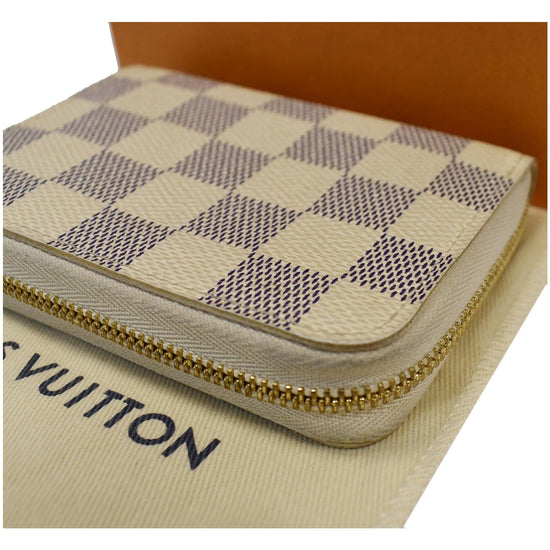 Louis Vuitton Zippy Coin Wallet Purse N60098 Azur Damier Azur Tahiti Cream  Pink