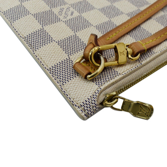 LOUIS VUITTON Neverfull MM Pochette Wristlet Pouch Monogram Canvas Bro