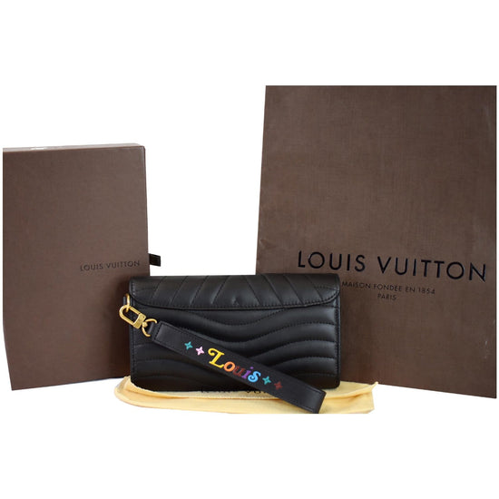 Louis Vuitton Black Calfskin New Wave Long Wristlet Wallet