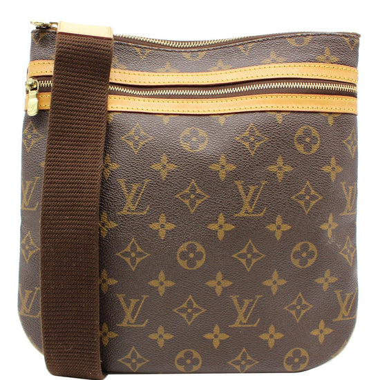 LOUIS VUITTON Brown Monogram Coated Canvas and Vachetta Leather Bosphore  Pochette at 1stDibs