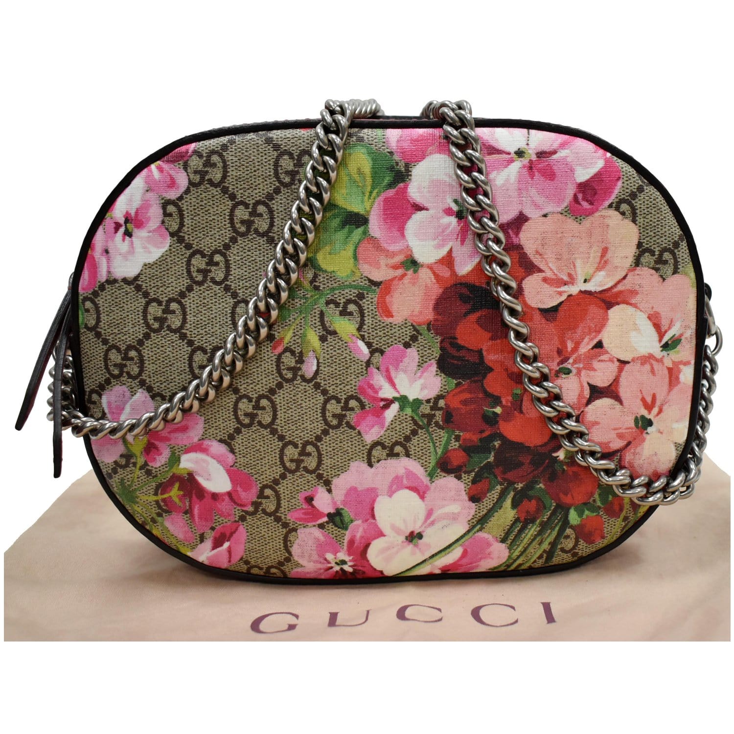 GG Supreme Monogram Blooms Chain Crossbody Bag