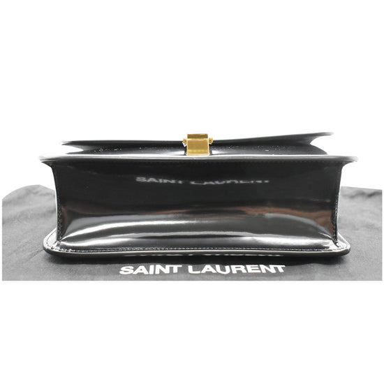 YVES SAINT LAURENT Le Carre Patent Leather Shoulder Bag Black - Final