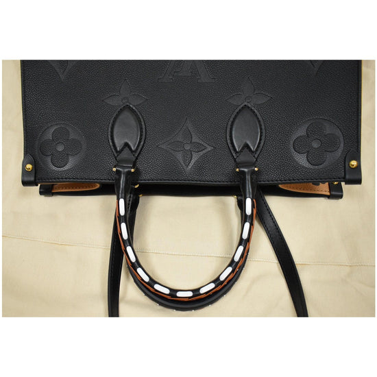 LOUIS VUITTON Onthego MM Wild At Heart Leather Shoulder Bag Black