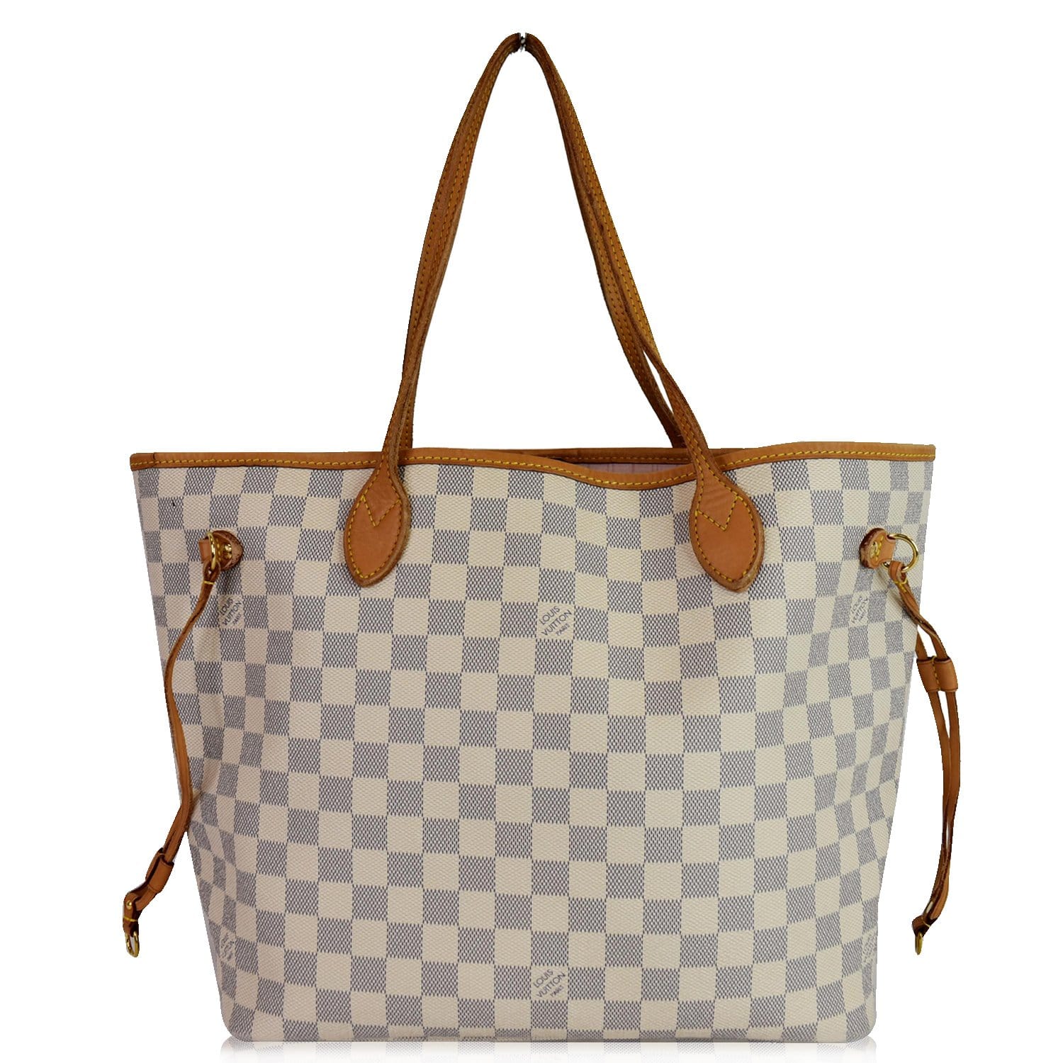 Louis Vuitton Neverfull MM Damier Azur White Shoulder Bag