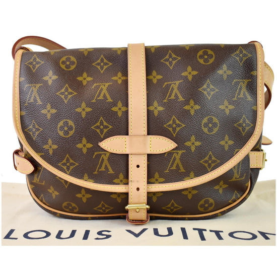 Saumur handbag Louis Vuitton Brown in Cotton - 37101862