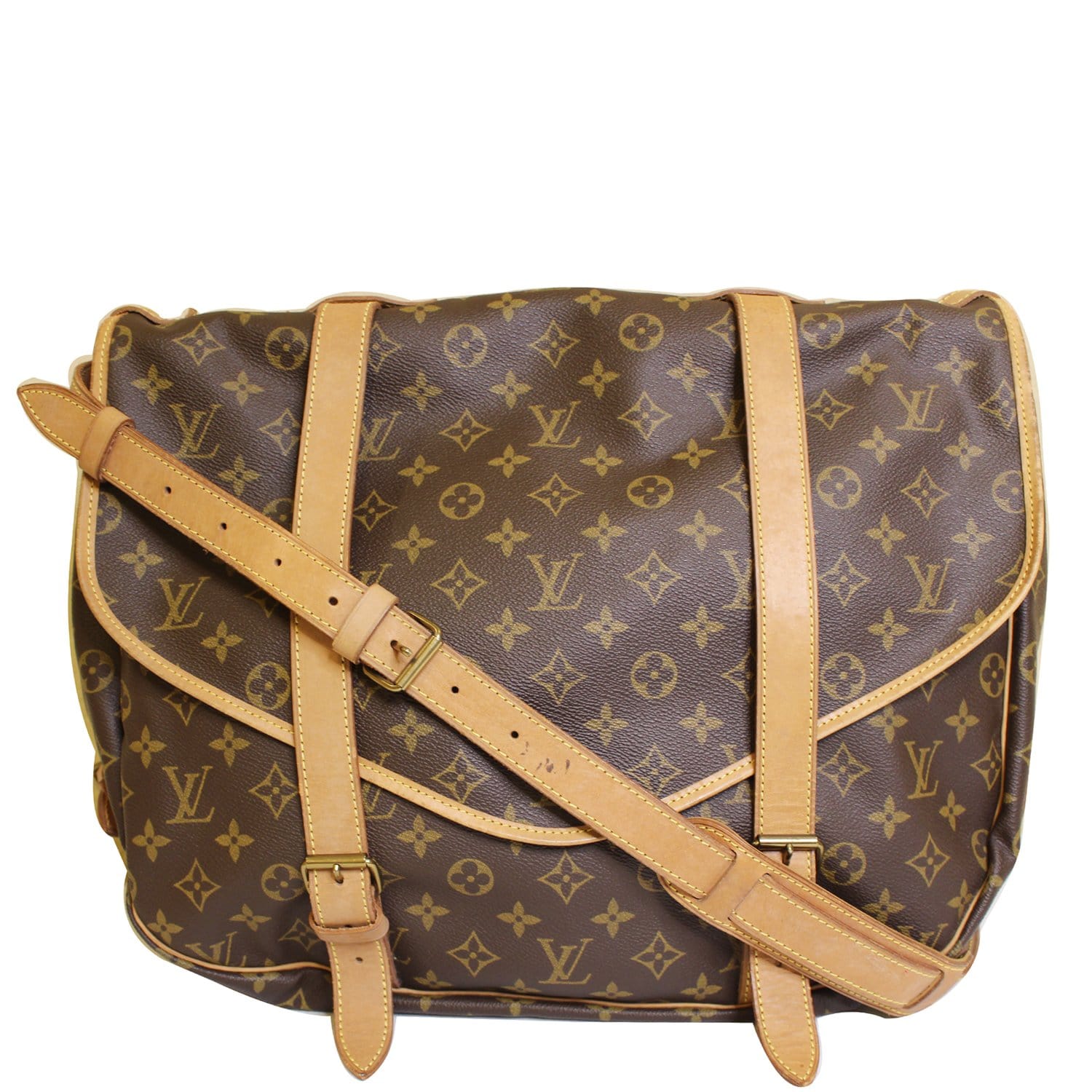 Louis Vuitton Saumur 43 Brown Canvas Shoulder Bag (Pre-Owned)