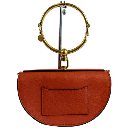 Chloe Red Leather/Suede Small Nile Bracelet Bag