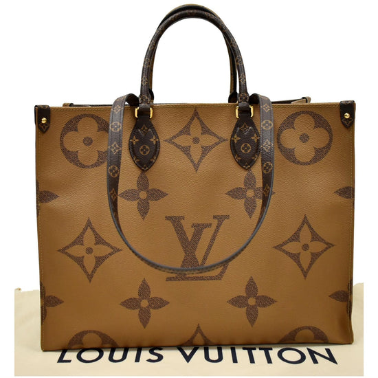 LOUIS VUITTON Onthego GM Reverse Monogram Canvas Tote Shoulder Bag Bro