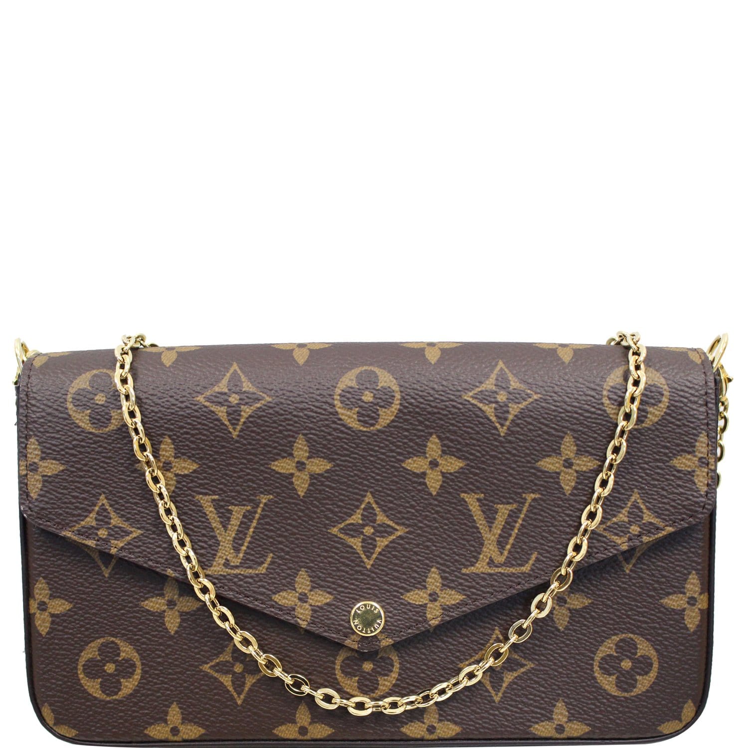 Louis Vuitton Pochette Felicie Monogram Blossom (Without Accessories)  Brown/Black in Toile Coated Canvas with Gold-tone - US