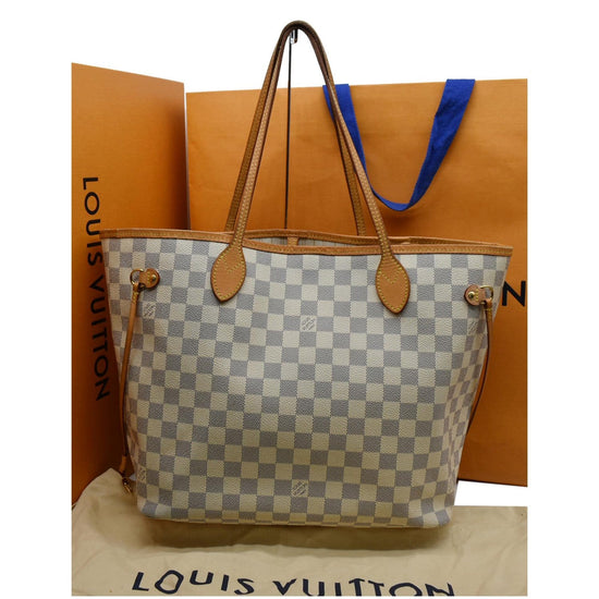 Louis Vuitton Damier Azur Checker Leather Neverful D. Azur Tote Bag - –  Mint Market