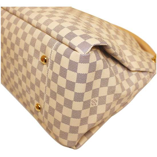 White and Grey Louis Vuitton Damier Azur Artsy MM Bag at 1stDibs