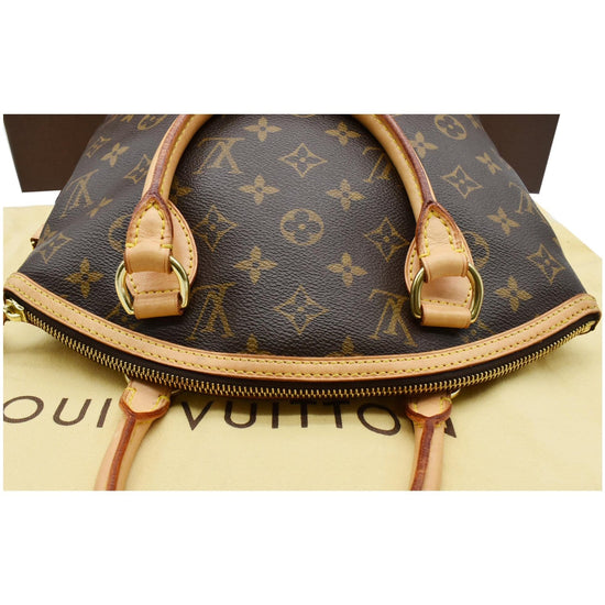 Louis Vuitton - Authenticated Lockit Vertical Handbag - Cloth Brown for Women, Very Good Condition