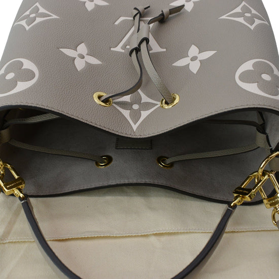 Louis Vuitton Bicolor Tourterelle/Creme Monogram Giant Empreinte Leather  NeoNoe MM Bag - Yoogi's Closet